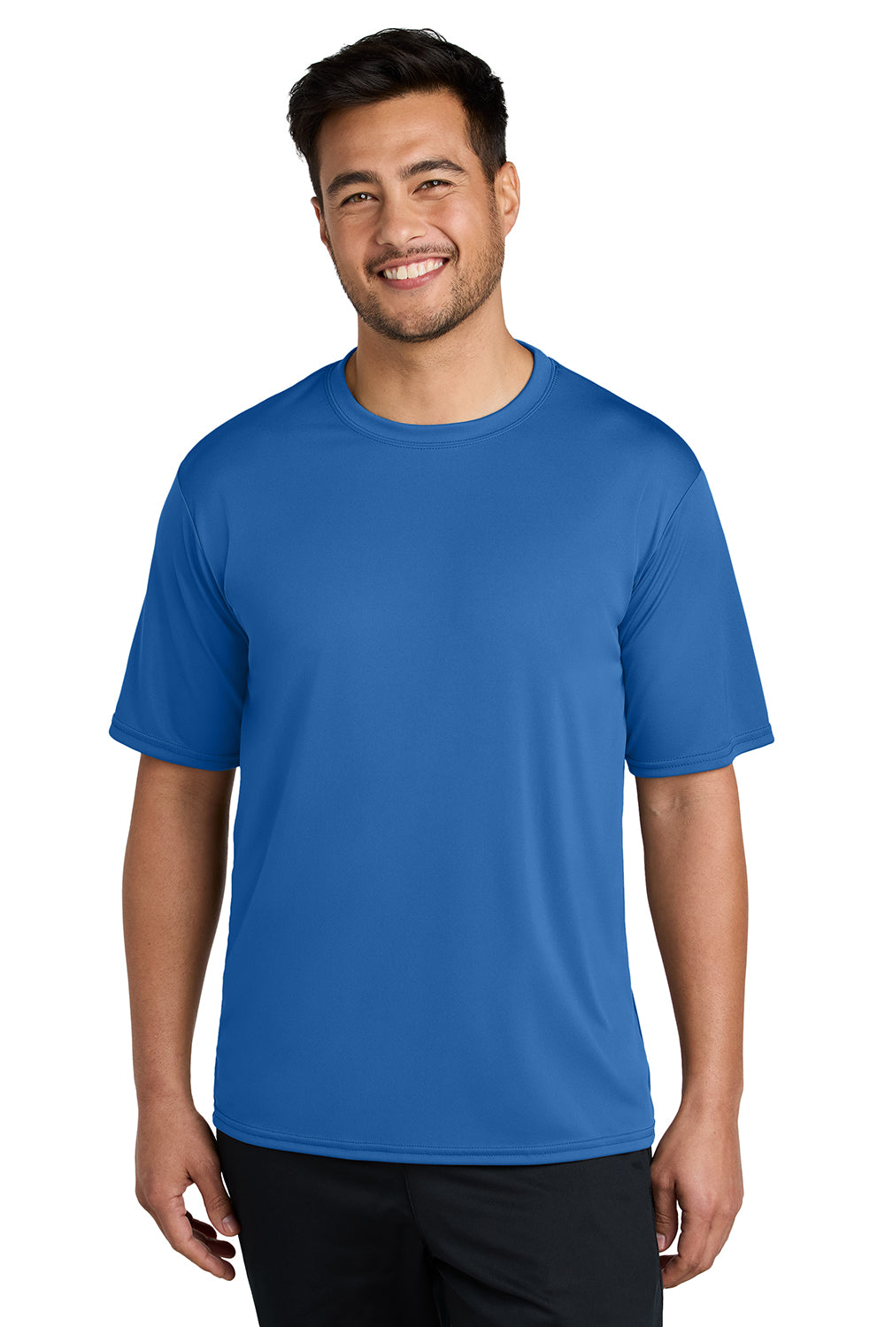 Port & Company PC380 Mens Dry Zone Performance Moisture Wicking Short Sleeve Crewneck T-Shirt Royal Blue Model Front