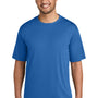 Port & Company Mens Dry Zone Performance Moisture Wicking Short Sleeve Crewneck T-Shirt - Royal Blue