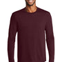 Port & Company Mens Dry Zone Performance Moisture Wicking Long Sleeve Crewneck T-Shirt - Athletic Maroon