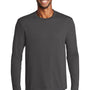 Port & Company Mens Dry Zone Performance Moisture Wicking Long Sleeve Crewneck T-Shirt - Charcoal Grey