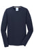 Port & Company PC381LS Mens Dry Zone Performance Moisture Wicking Long Sleeve Crewneck T-Shirt Deep Navy Blue Flat Front