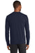 Port & Company PC381LS Mens Dry Zone Performance Moisture Wicking Long Sleeve Crewneck T-Shirt Deep Navy Blue Model Back