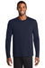 Port & Company PC381LS Mens Dry Zone Performance Moisture Wicking Long Sleeve Crewneck T-Shirt Deep Navy Blue Model Front