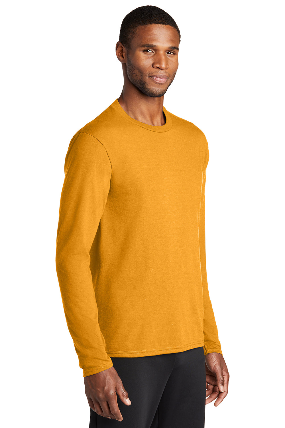 Port & Company PC381LS Mens Dry Zone Performance Moisture Wicking Long Sleeve Crewneck T-Shirt Gold Model 3q