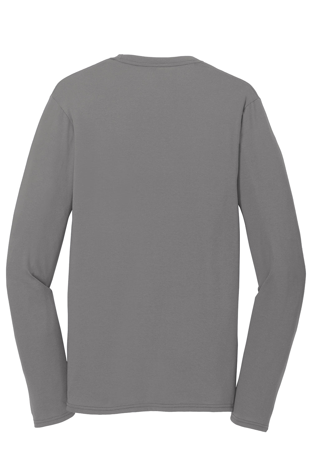 Port & Company PC381LS Mens Dry Zone Performance Moisture Wicking Long Sleeve Crewneck T-Shirt Medium Grey Flat Back