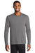 Port & Company PC381LS Mens Dry Zone Performance Moisture Wicking Long Sleeve Crewneck T-Shirt Medium Grey Model Front