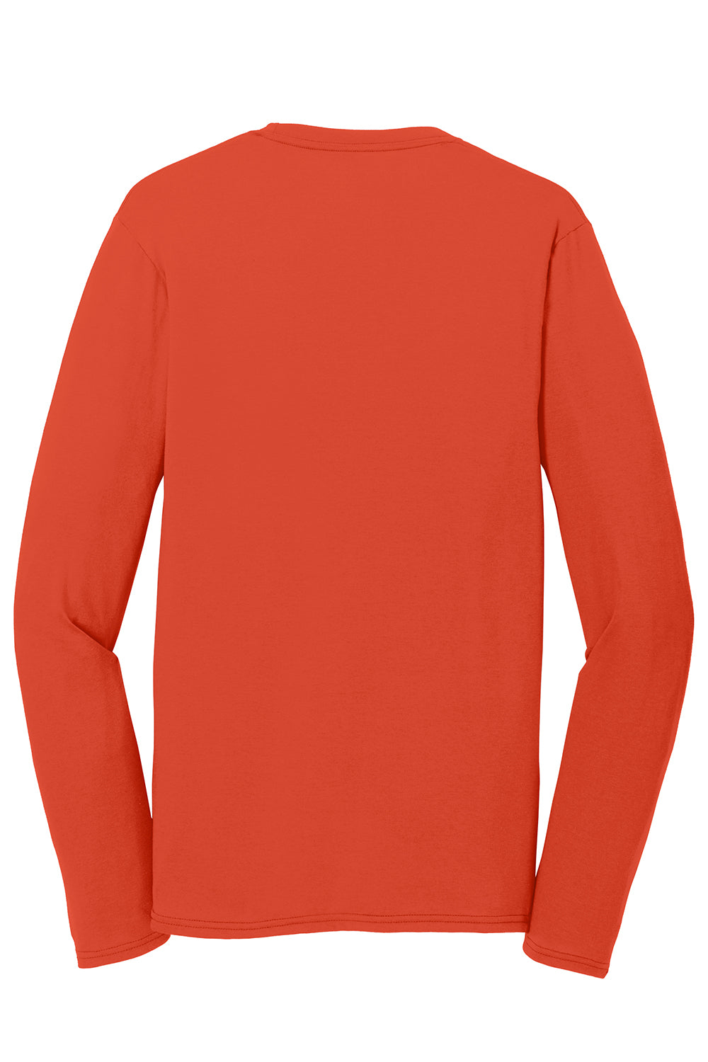 Port & Company PC381LS Mens Dry Zone Performance Moisture Wicking Long Sleeve Crewneck T-Shirt Orange Flat Back