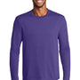 Port & Company Mens Dry Zone Performance Moisture Wicking Long Sleeve Crewneck T-Shirt - Purple