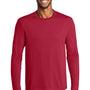 Port & Company Mens Dry Zone Performance Moisture Wicking Long Sleeve Crewneck T-Shirt - Red