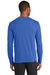 Port & Company PC381LS Mens Dry Zone Performance Moisture Wicking Long Sleeve Crewneck T-Shirt True Royal Blue Model Back