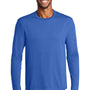 Port & Company Mens Dry Zone Performance Moisture Wicking Long Sleeve Crewneck T-Shirt - True Royal Blue