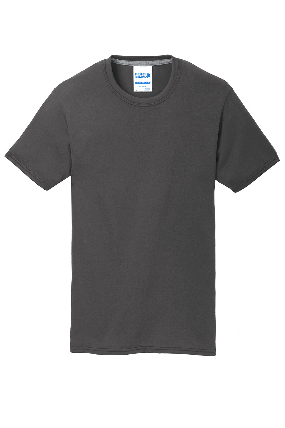 Port & Company PC381Y Youth Dry Zone Performance Moisture Wicking Short Sleeve Crewneck T-Shirt Charcoal Grey Flat Front