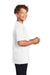 Port & Company PC381Y Youth Dry Zone Performance Moisture Wicking Short Sleeve Crewneck T-Shirt White Model Side