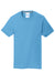 Port & Company PC381 Mens Dry Zone Performance Moisture Wicking Short Sleeve Crewneck T-Shirt Aquatic Blue Flat Front