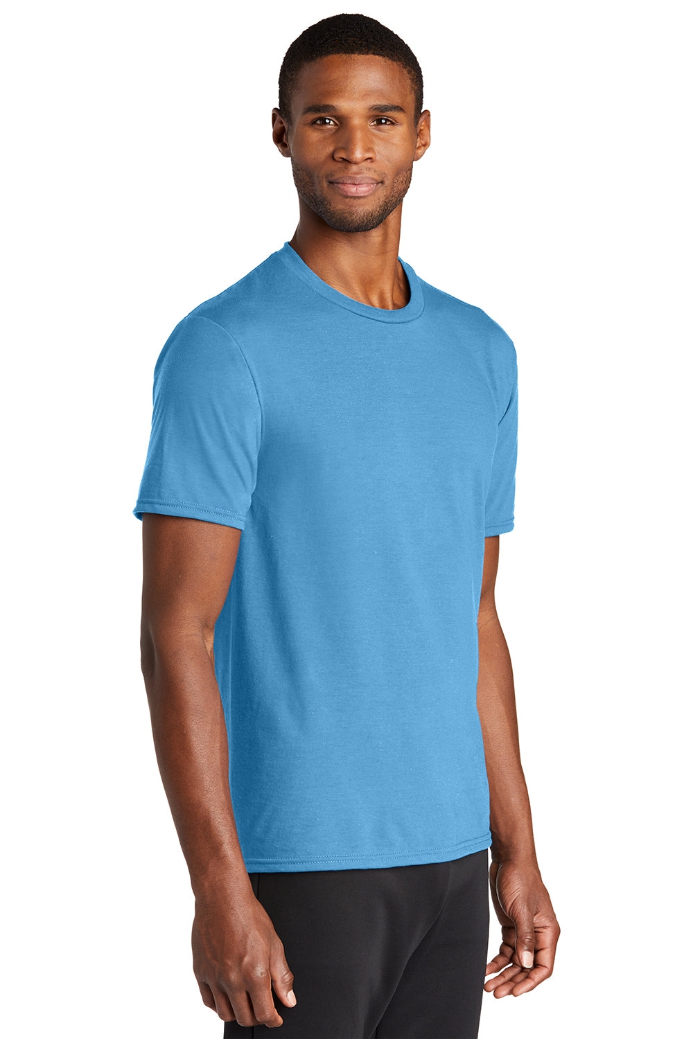 Port & Company PC381 Mens Dry Zone Performance Moisture Wicking Short Sleeve Crewneck T-Shirt Aquatic Blue Model 3q