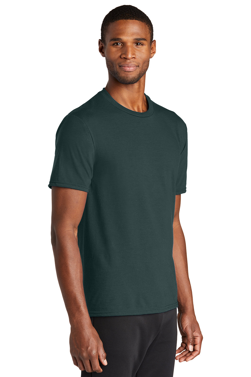 Port & Company PC381 Mens Dry Zone Performance Moisture Wicking Short Sleeve Crewneck T-Shirt Dark Green Model 3q