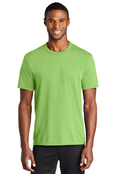 Port & Company PC381 Mens Dry Zone Performance Moisture Wicking Short Sleeve Crewneck T-Shirt Lime Green Model Front