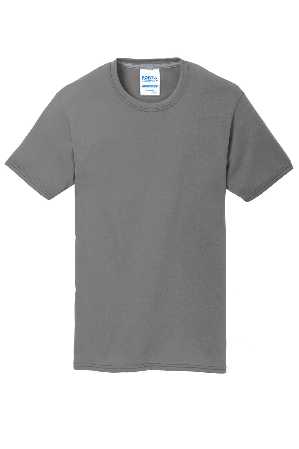 Port & Company PC381 Mens Dry Zone Performance Moisture Wicking Short Sleeve Crewneck T-Shirt Medium Grey Flat Front