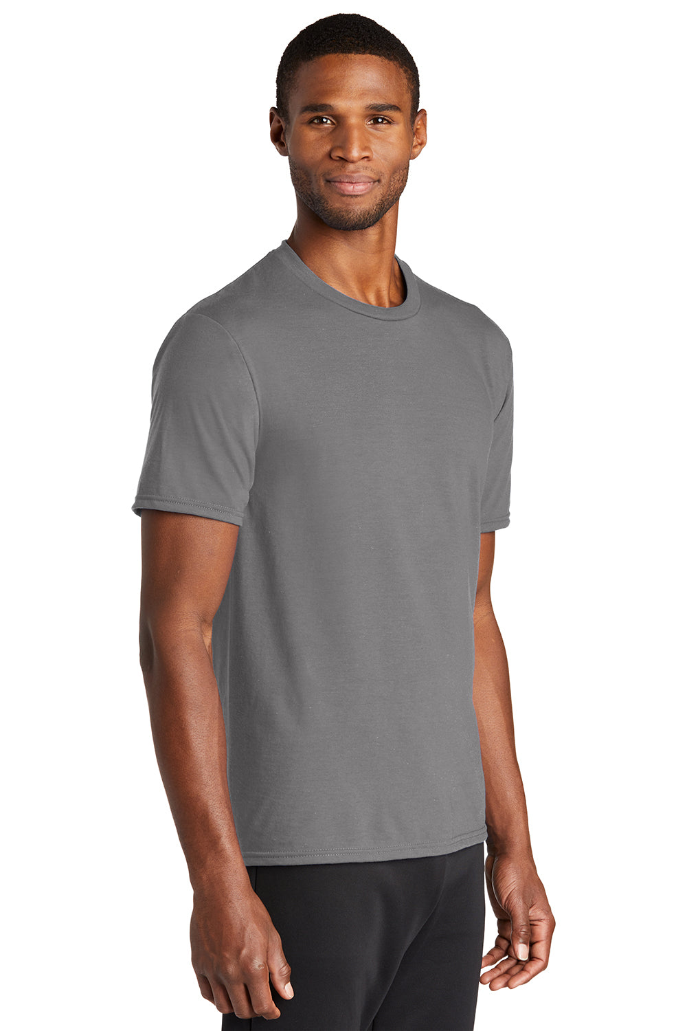 Port & Company PC381 Mens Dry Zone Performance Moisture Wicking Short Sleeve Crewneck T-Shirt Medium Grey Model 3q