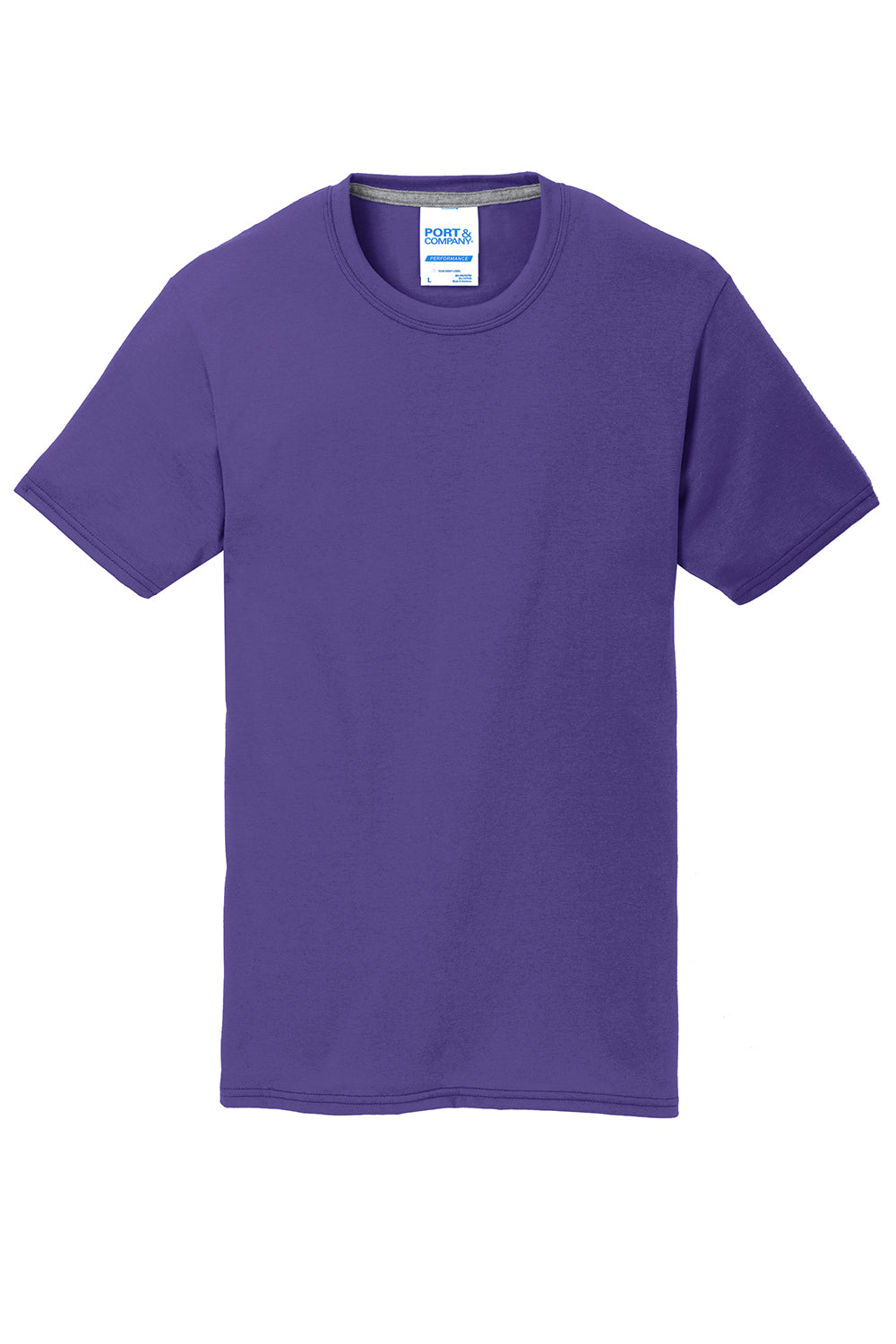 Port & Company PC381 Mens Dry Zone Performance Moisture Wicking Short Sleeve Crewneck T-Shirt Purple Flat Front