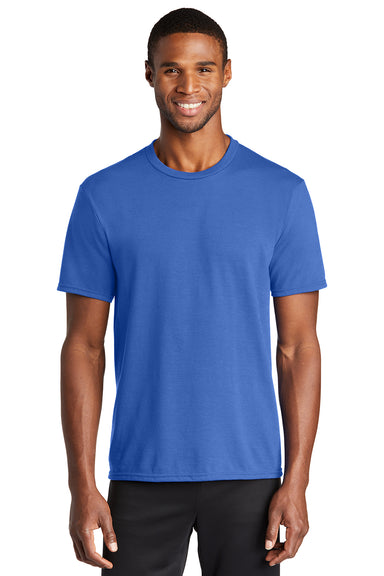 Port & Company PC381 Mens Dry Zone Performance Moisture Wicking Short Sleeve Crewneck T-Shirt True Royal Blue Model Front