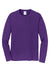 Port & Company PC450LS Mens Fan Favorite Long Sleeve Crewneck T-Shirt Team Purple Flat Front