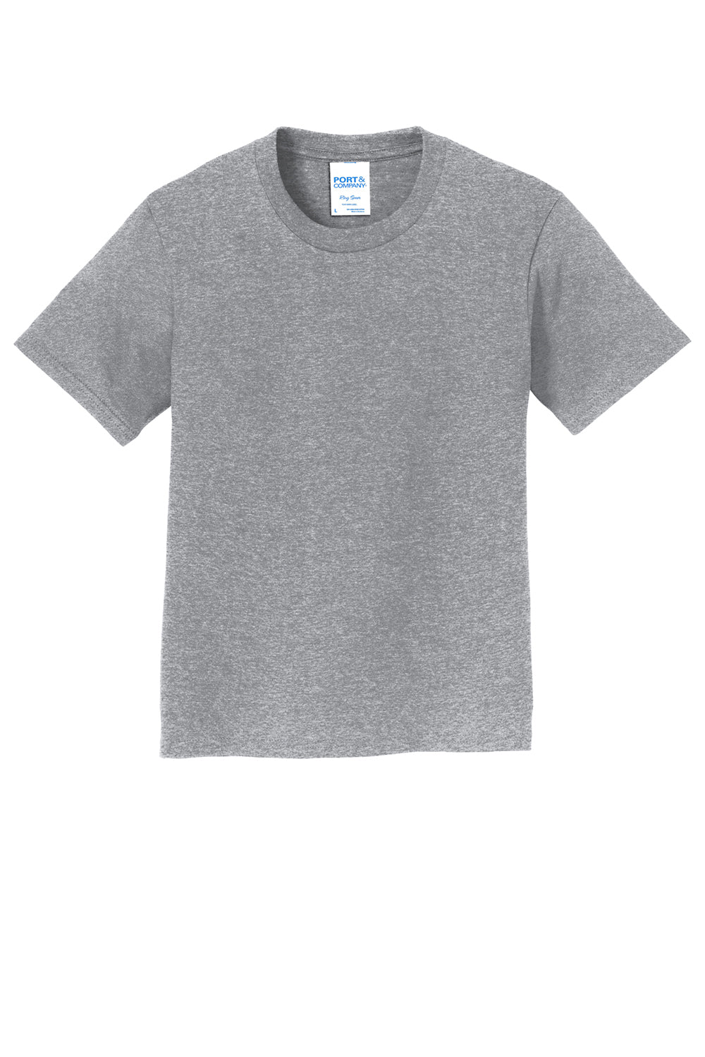 Port & Company PC450Y Youth Fan Favorite Short Sleeve Crewneck T-Shirt Heather Grey Flat Front