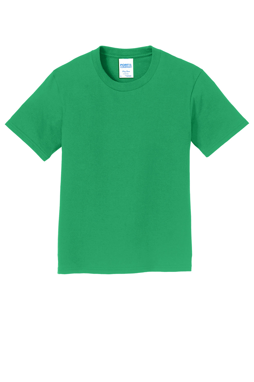 Port & Company PC450Y Youth Fan Favorite Short Sleeve Crewneck T-Shirt Athletic Kelly Green Flat Front