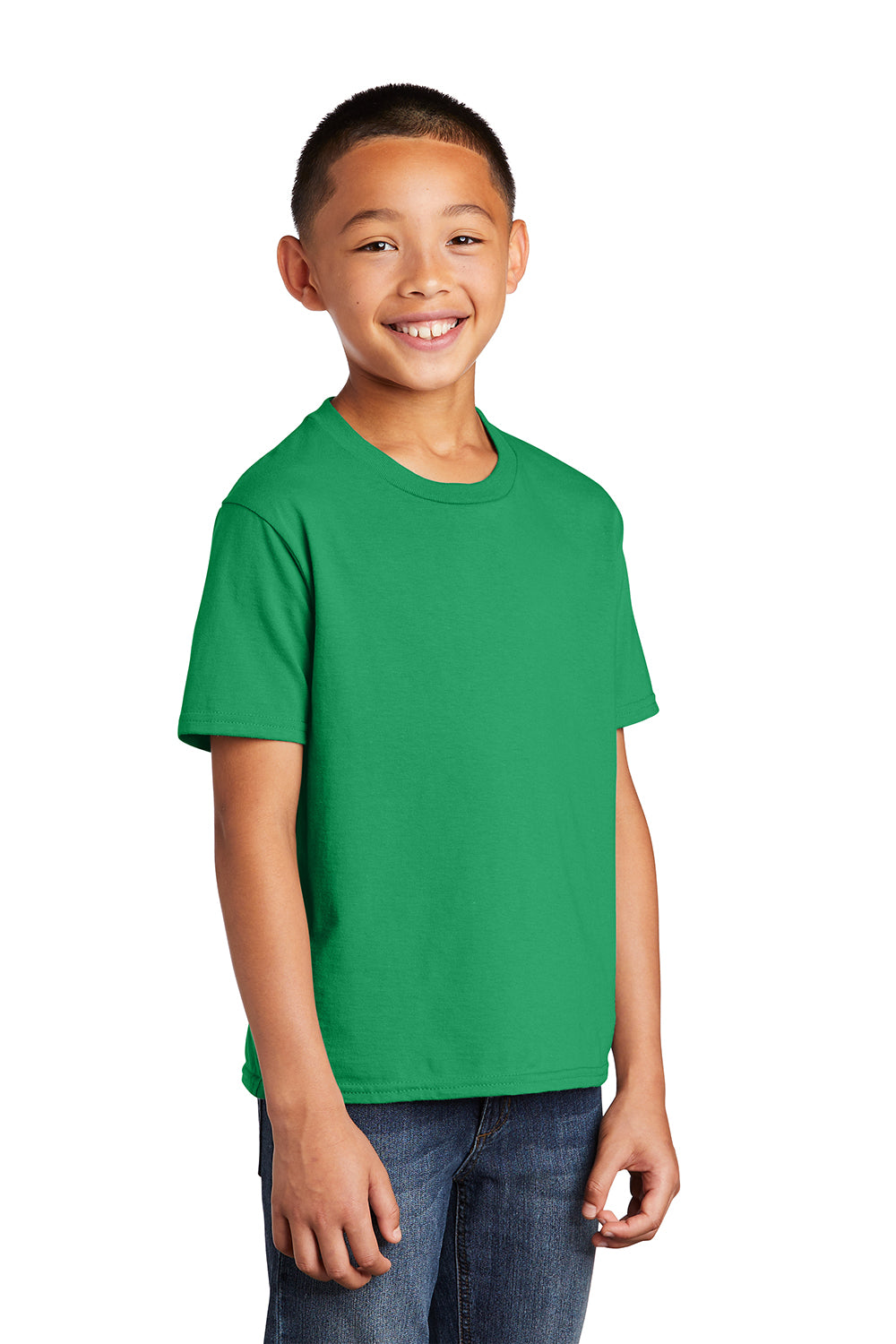 Port & Company PC450Y Youth Fan Favorite Short Sleeve Crewneck T-Shirt Athletic Kelly Green Model 3q