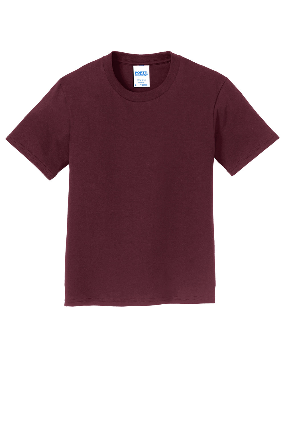 Port & Company PC450Y Youth Fan Favorite Short Sleeve Crewneck T-Shirt Athletic Maroon Flat Front