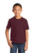 Port & Company PC450Y Youth Fan Favorite Short Sleeve Crewneck T-Shirt Athletic Maroon Model Front