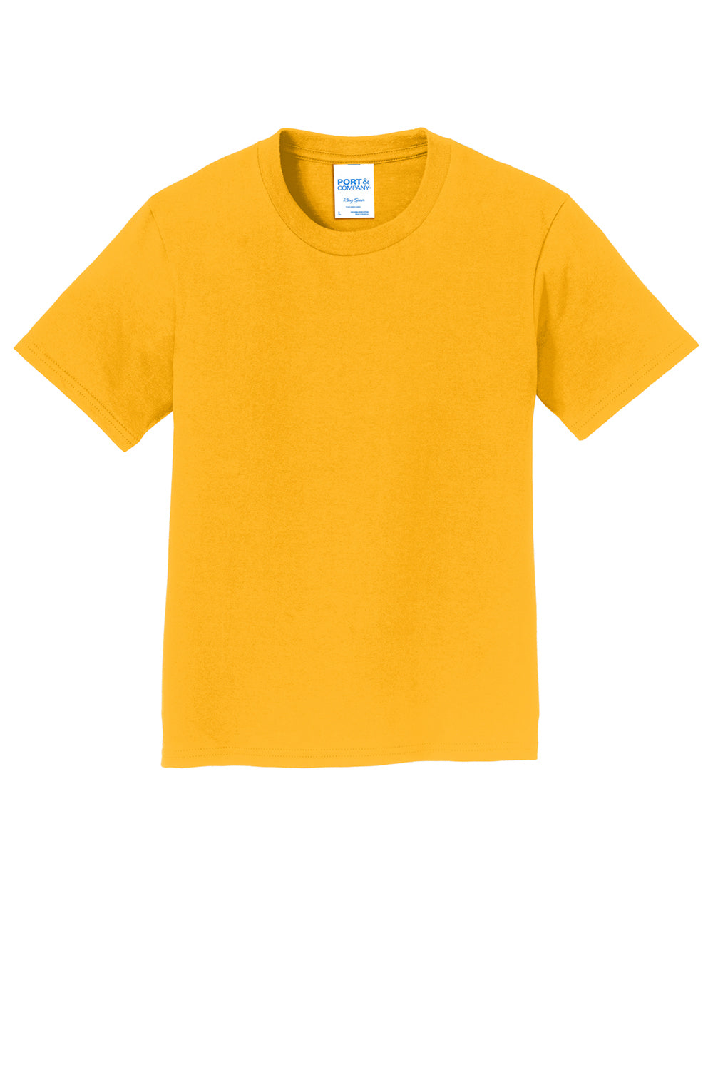 Port & Company PC450Y Youth Fan Favorite Short Sleeve Crewneck T-Shirt Bright Gold Flat Front