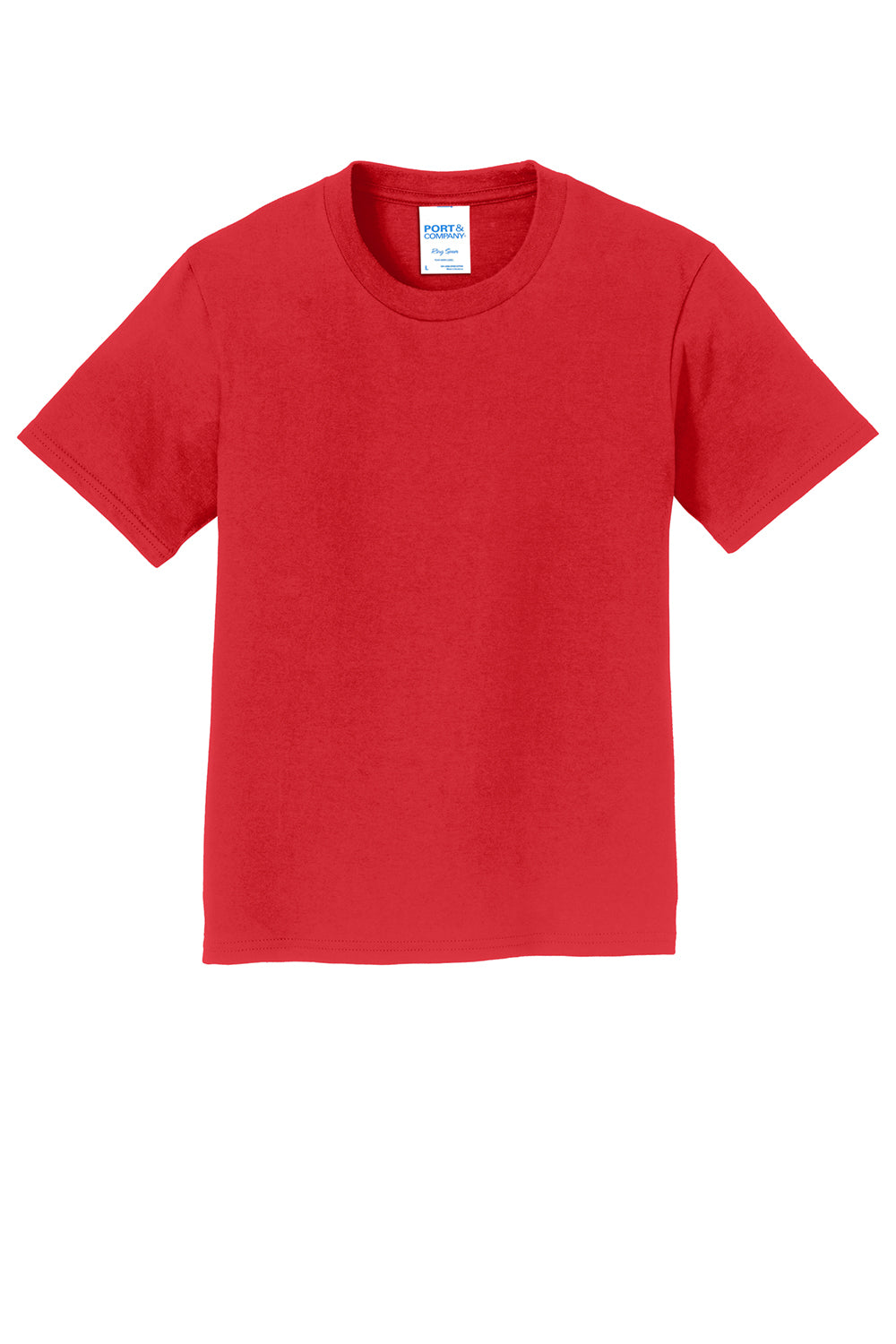 Port & Company PC450Y Youth Fan Favorite Short Sleeve Crewneck T-Shirt Bright Red Flat Front