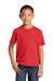 Port & Company PC450Y Youth Fan Favorite Short Sleeve Crewneck T-Shirt Bright Red Model Front