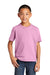 Port & Company PC450Y Youth Fan Favorite Short Sleeve Crewneck T-Shirt Candy Pink Model Front