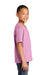 Port & Company PC450Y Youth Fan Favorite Short Sleeve Crewneck T-Shirt Candy Pink Model Side