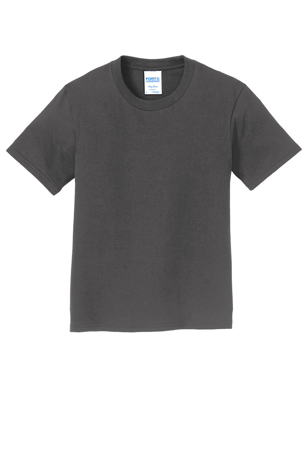 Port & Company PC450Y Youth Fan Favorite Short Sleeve Crewneck T-Shirt Charcoal Grey Flat Front