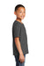 Port & Company PC450Y Youth Fan Favorite Short Sleeve Crewneck T-Shirt Heather Dark Grey Model Side