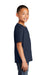 Port & Company PC450Y Youth Fan Favorite Short Sleeve Crewneck T-Shirt Deep Navy Blue Model Side