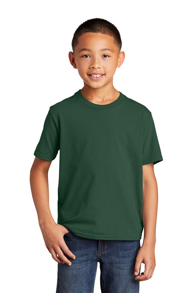 Port & Company PC450Y Youth Fan Favorite Short Sleeve Crewneck T-Shirt Forest Green Model Front