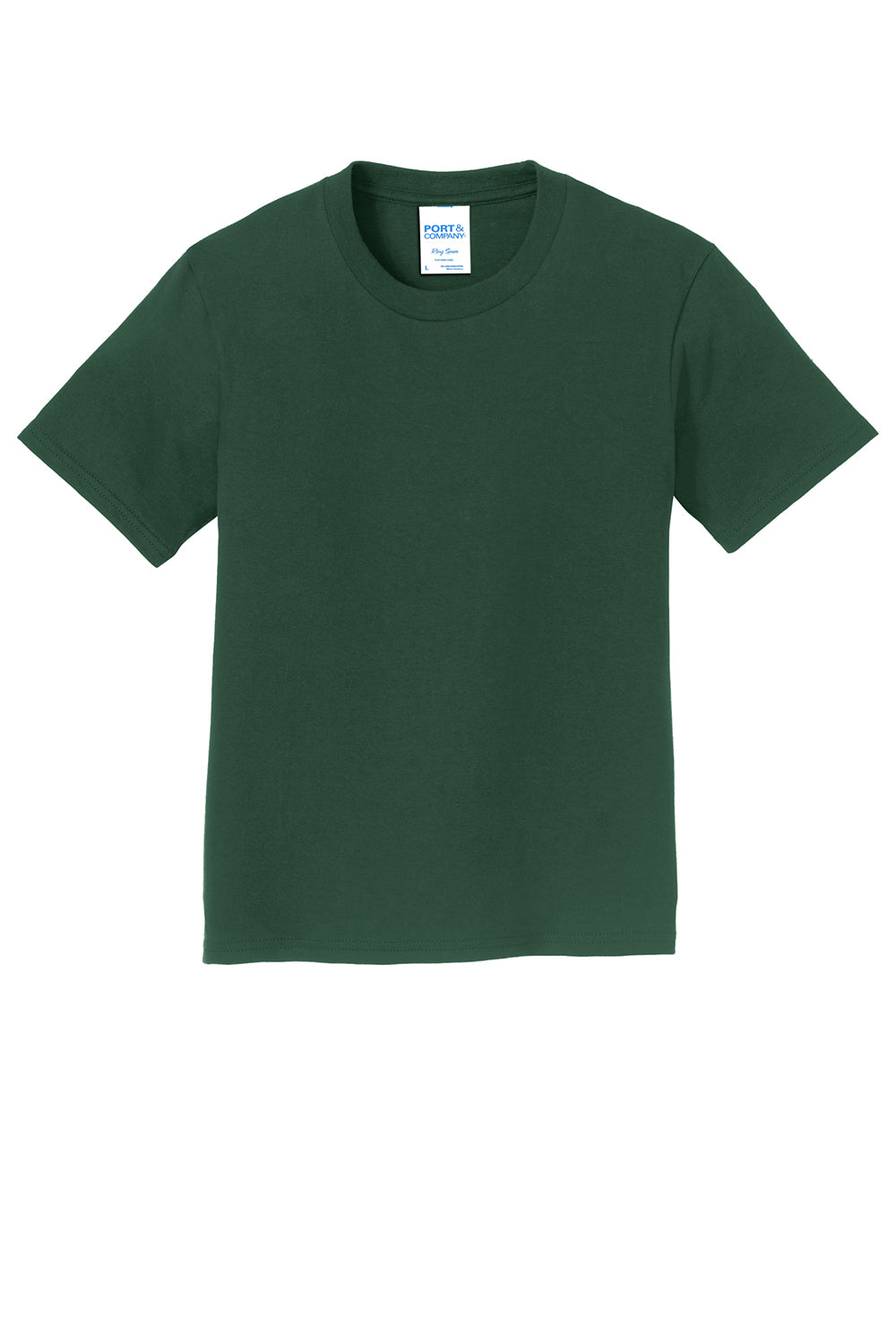 Port & Company PC450Y Youth Fan Favorite Short Sleeve Crewneck T-Shirt Forest Green Flat Front