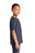 Port & Company PC450Y Youth Fan Favorite Short Sleeve Crewneck T-Shirt Heather Navy Blue Model Side