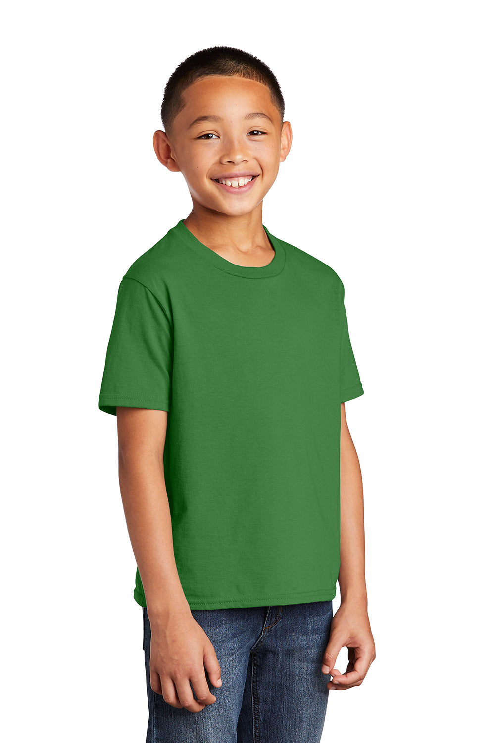 Port & Company PC450Y Youth Fan Favorite Short Sleeve Crewneck T-Shirt Kiwi Green Model 3q