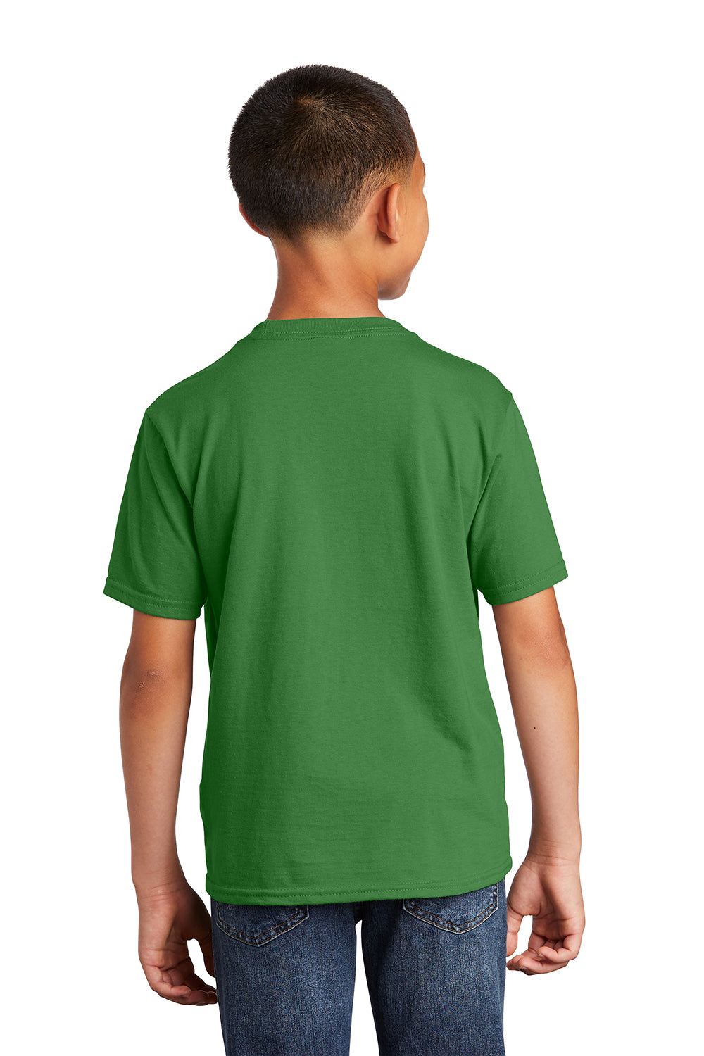 Port & Company PC450Y Youth Fan Favorite Short Sleeve Crewneck T-Shirt Kiwi Green Model Back