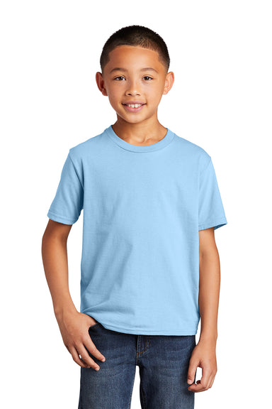 Port & Company PC450Y Youth Fan Favorite Short Sleeve Crewneck T-Shirt Light Blue Model Front