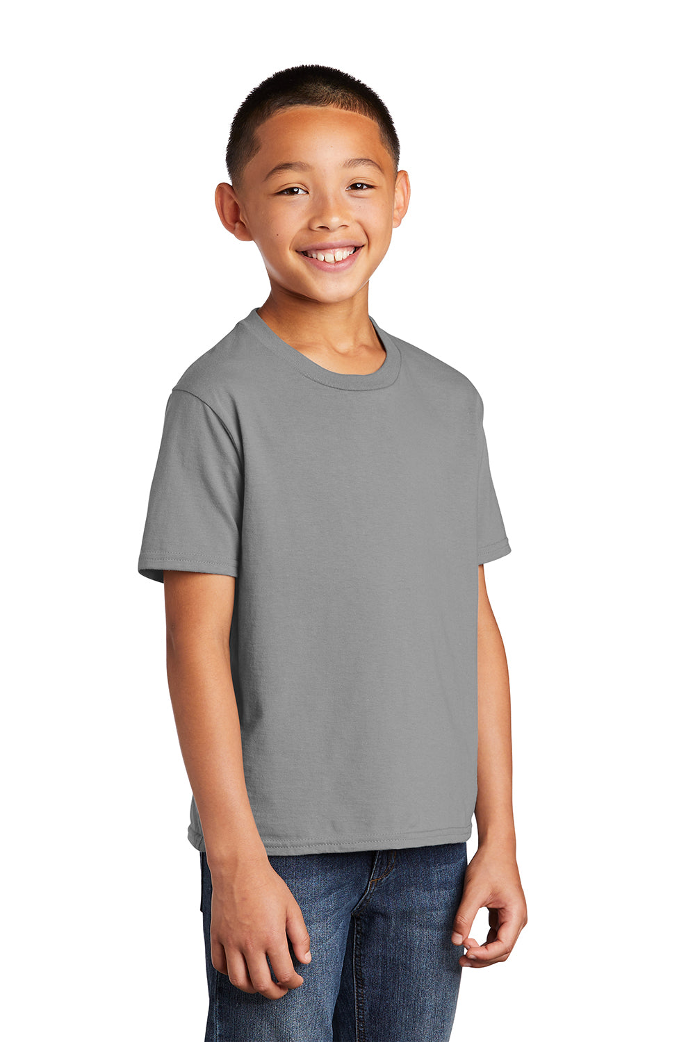 Port & Company PC450Y Youth Fan Favorite Short Sleeve Crewneck T-Shirt Medium Grey Model 3q