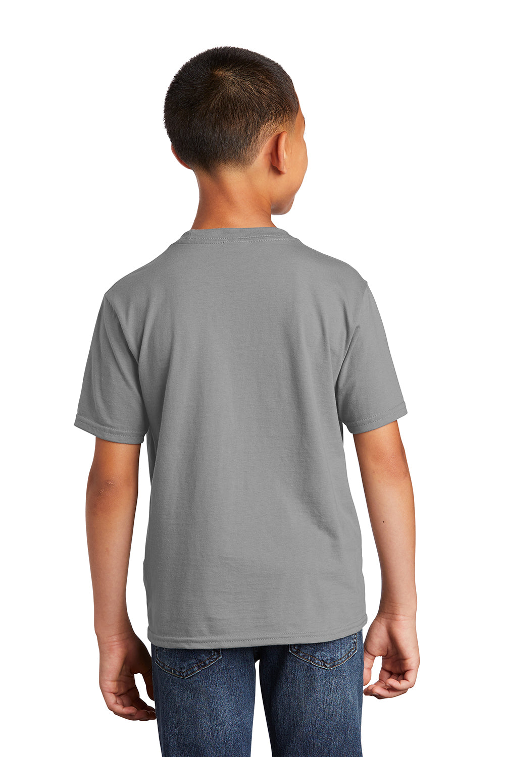 Port & Company PC450Y Youth Fan Favorite Short Sleeve Crewneck T-Shirt Medium Grey Model Back