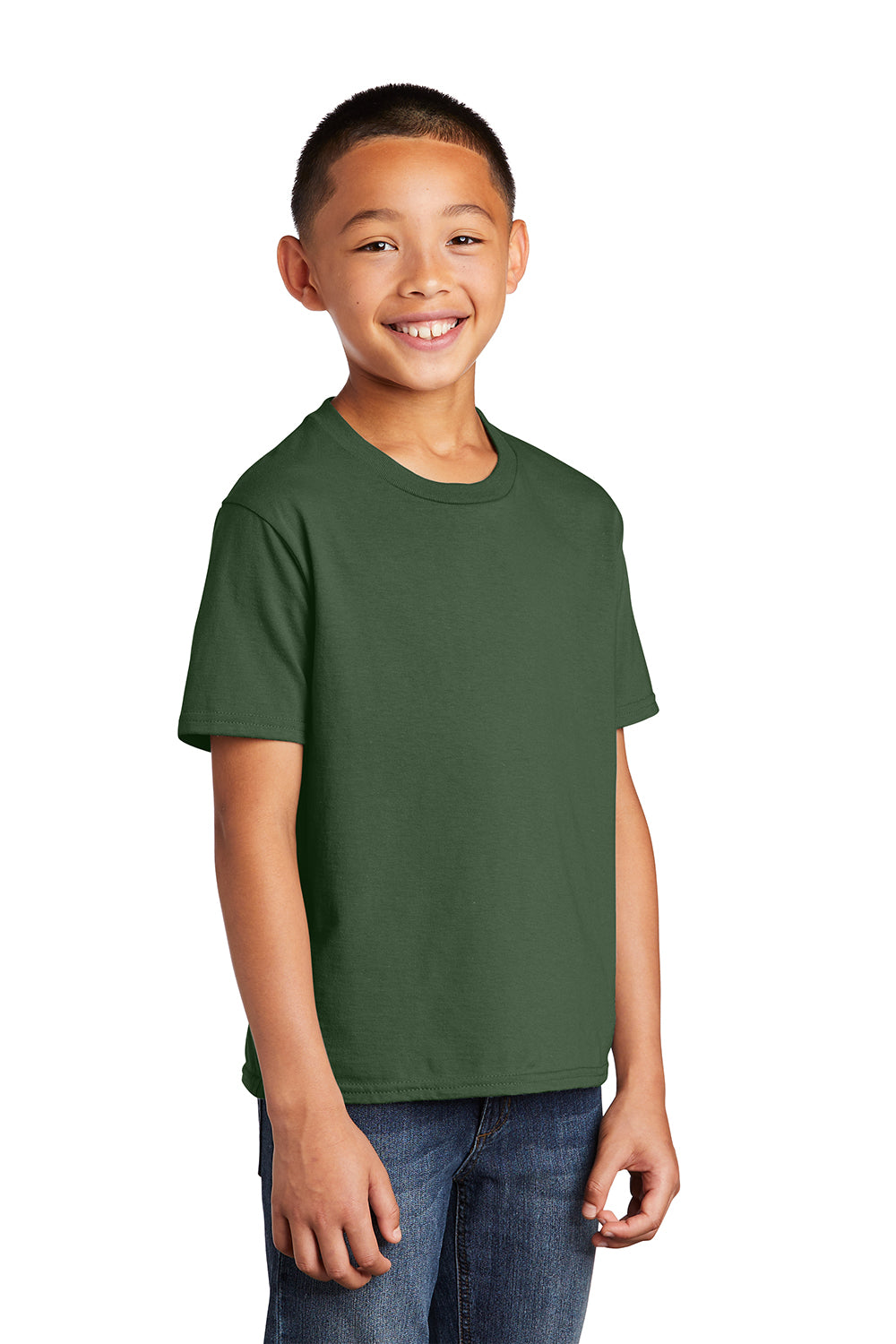 Port & Company PC450Y Youth Fan Favorite Short Sleeve Crewneck T-Shirt Olive Green Model 3q