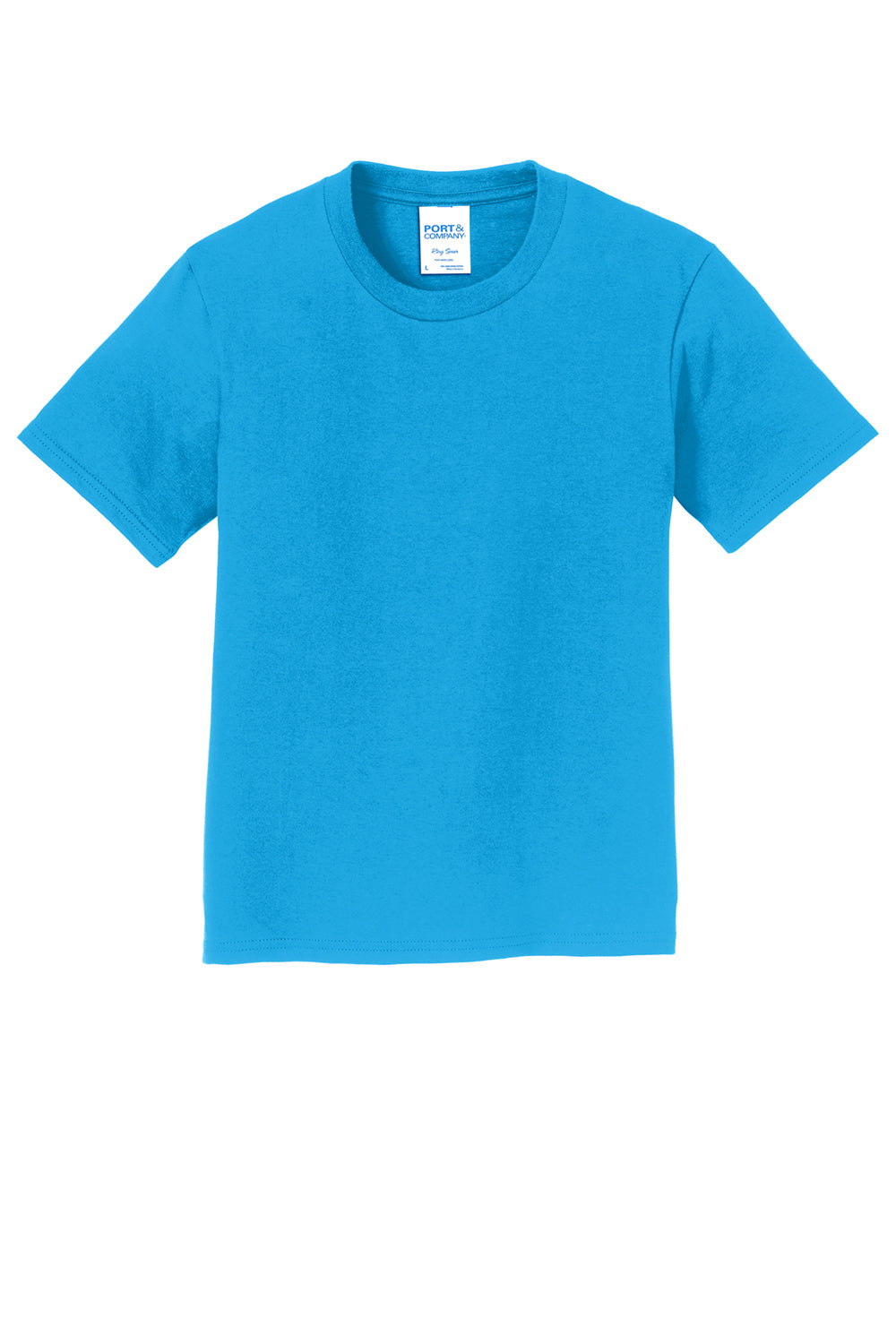 Port & Company PC450Y Youth Fan Favorite Short Sleeve Crewneck T-Shirt Sapphire Blue Flat Front