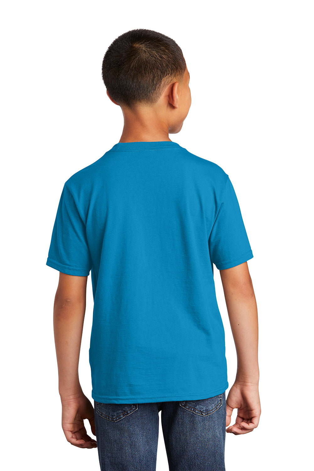 Port & Company PC450Y Youth Fan Favorite Short Sleeve Crewneck T-Shirt Sapphire Blue Model Back